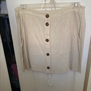 Francesca's Collections Tan A-Line Knee-Length Skirt for Casual Wear